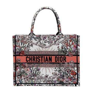 Dior Medium Dior Book Tote Ecru Multicolor 4 Saisons Printemps Soleil Embroidered Canvas