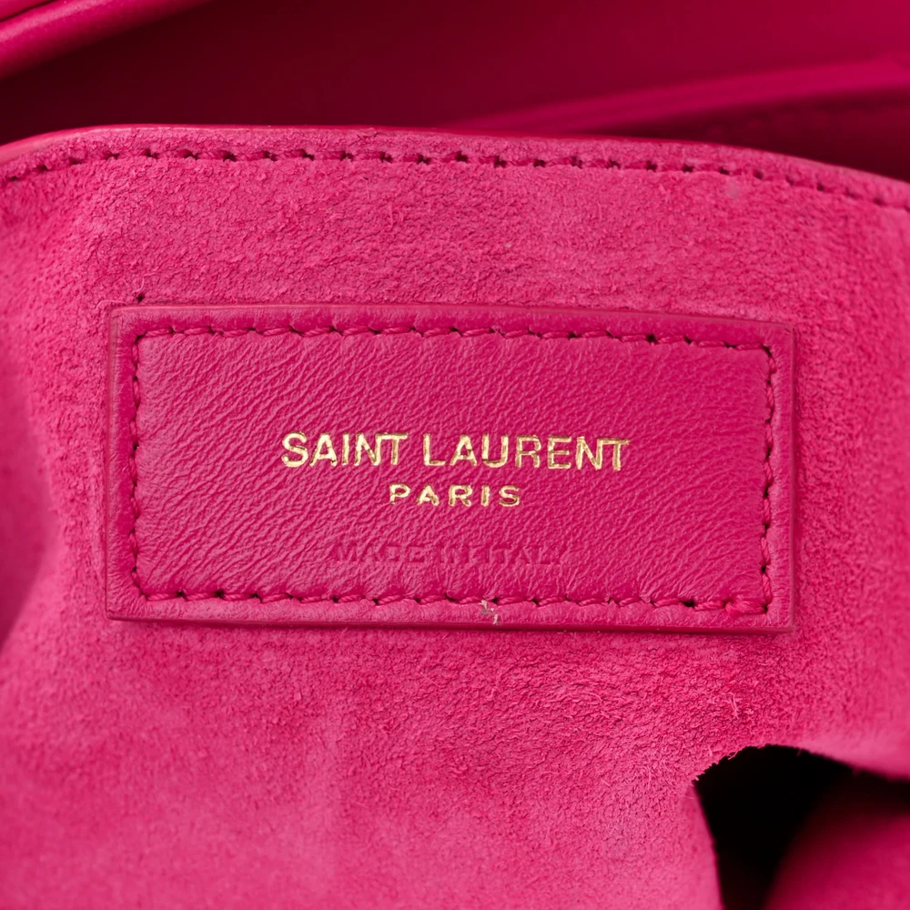 Saint Laurent Medium Le 57 Shoulder Bag Lipstick Fuchsia Diamond Quilted Lambskin Leather Aged Gold Hardware - 图片 2