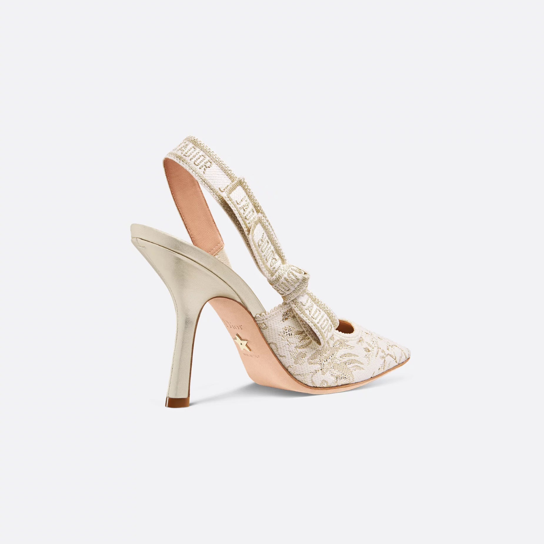 Dior open heel heels beige high heels shoes - 图片 3