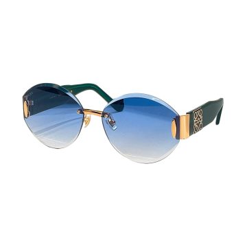 Loewe round frame glasses blue/black/eggplant/leopard brown/pink/purple white color Size 63口15-140