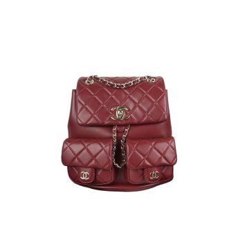 Chanel Red / Green / Silver /Purple / Milk Tea Color / Black Quilted  Caviar Leather Backpacks