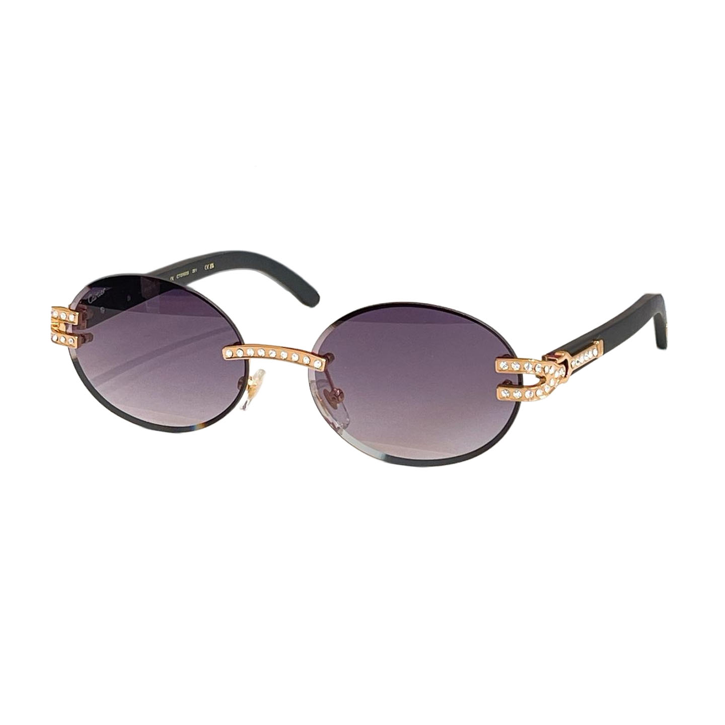 Cartier square frame glasses blue/black gold/purple gold/brown/red/purple silver/transparent purple/transparent brown color Size 58口15-135 - 图片 3