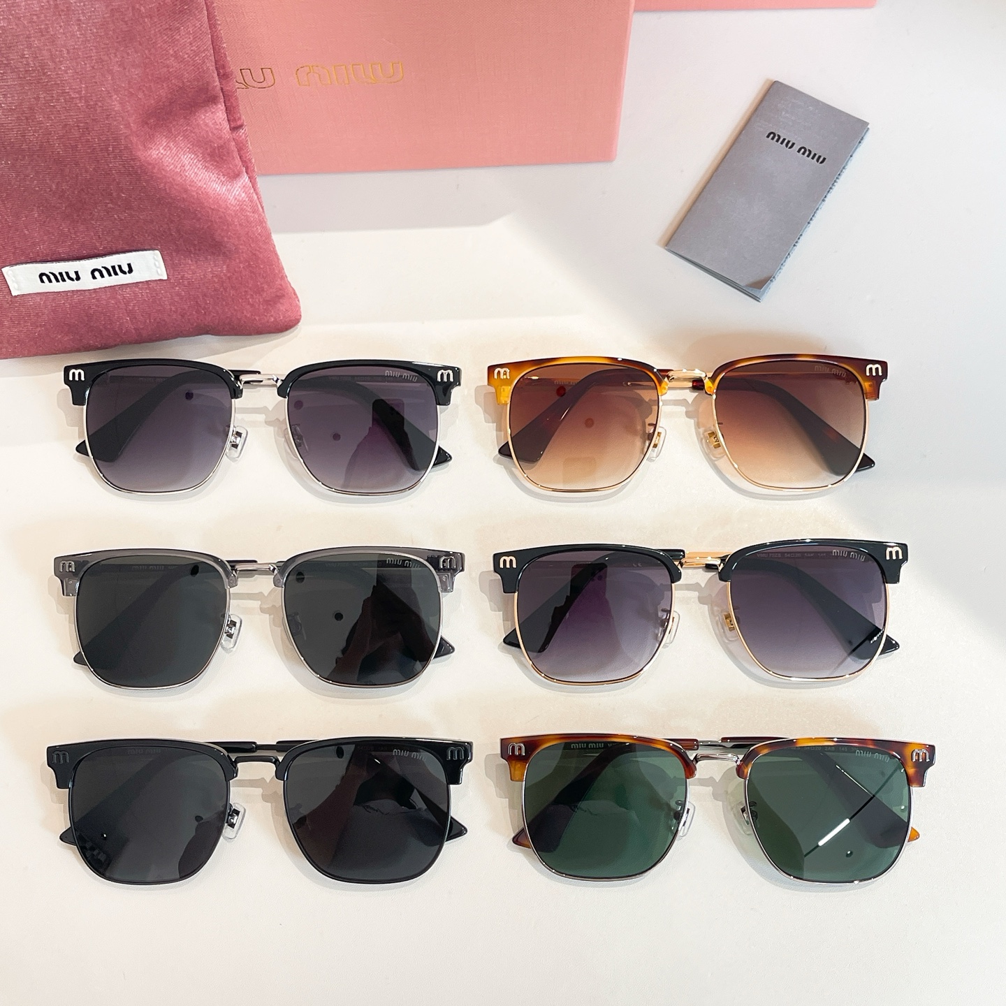 Miu Miu Clubmaster glasses leopard green/leopard brown/purple gold/purple silver/black/grey color Size 54口20-145 - 图片 8