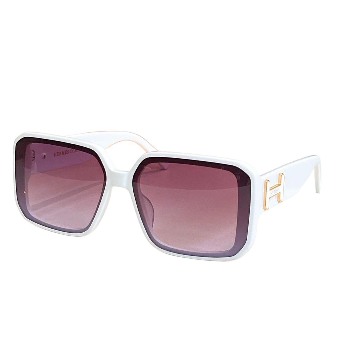 Hermès square frame glasses black/eggplant/blue/green/leopard/purple white/orange color Size 54口20-145 - 图片 6