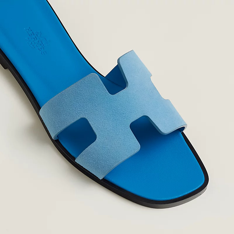 HERMES Oran Blue Slippers - 图片 4