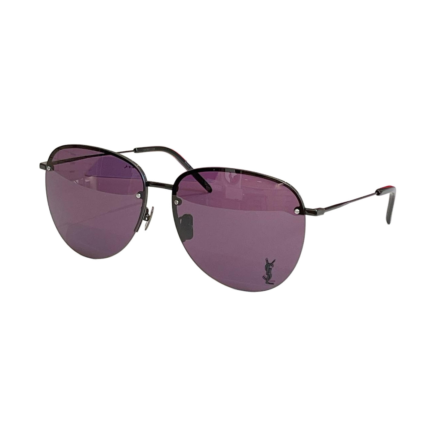 Saint Laurent aviator glasses hunter green/purple/grey color Size 66口14-145 - 图片 4