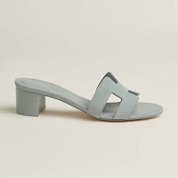 HERMES Oasis Slippers High-heeled slippers Blue High Heels Sandal