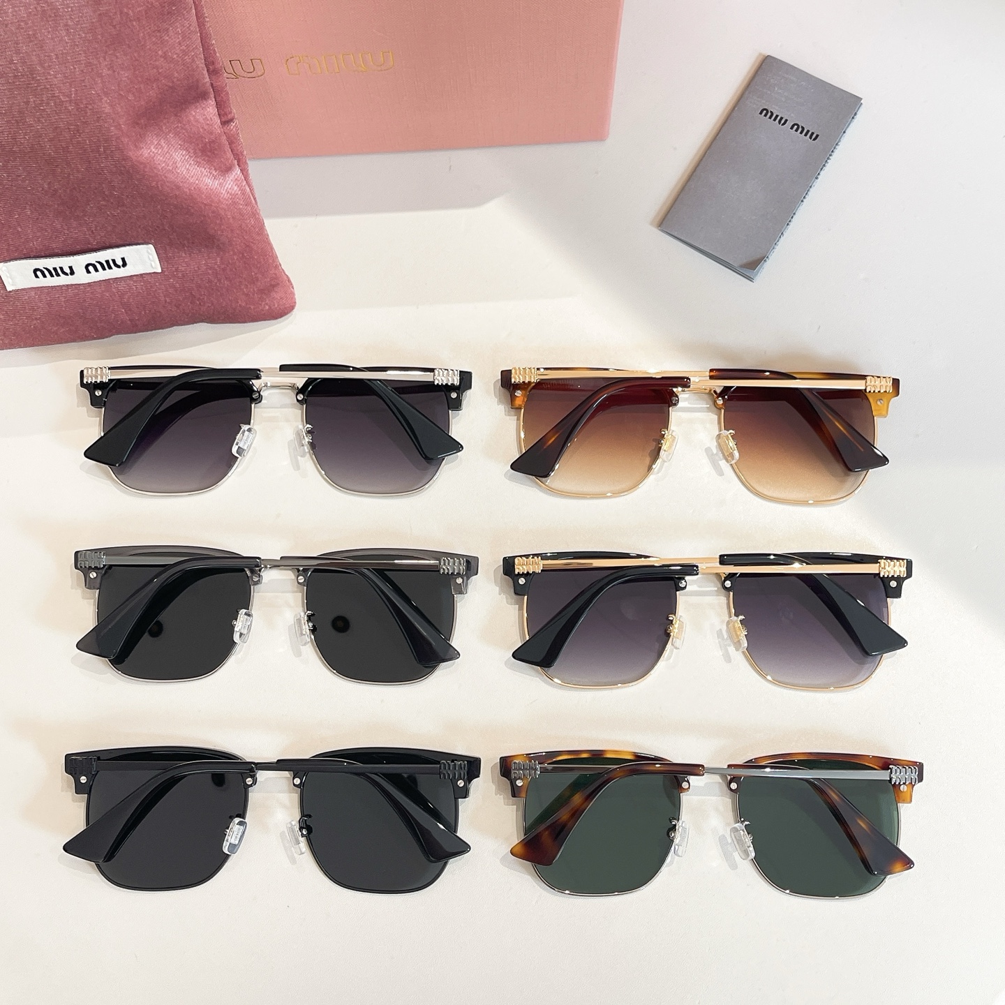 Miu Miu Clubmaster glasses leopard green/leopard brown/purple gold/purple silver/black/grey color Size 54口20-145 - 图片 9