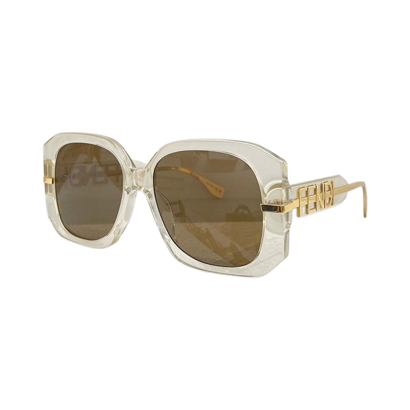 Fendi square frame glasses eggplant/tawny/transparent/black gold/red color Size 56口16-140 - 图片 5