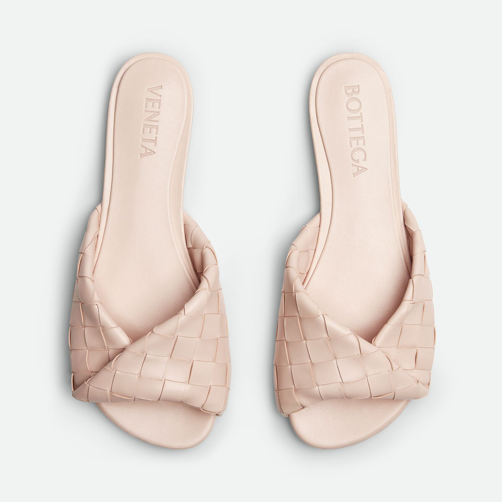Bottega Veneta Blink Flat Mule In Pink Intrecciato Leather Flat Mule - 图片 4