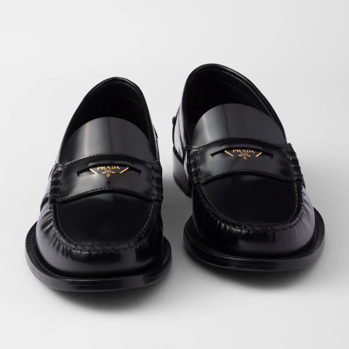 PRADA Black shiny leather loafers - 图片 4