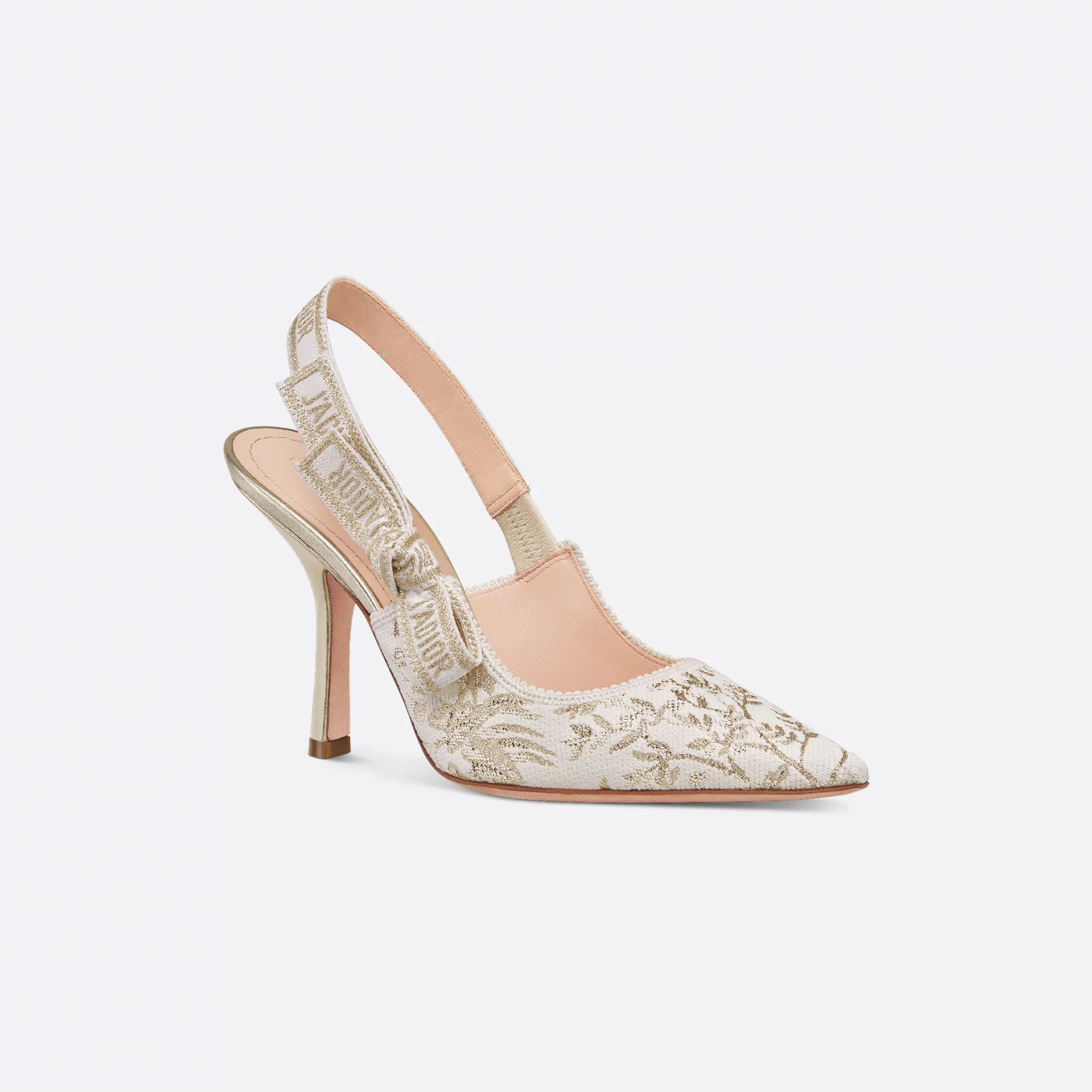 Dior open heel heels beige high heels shoes - 图片 2
