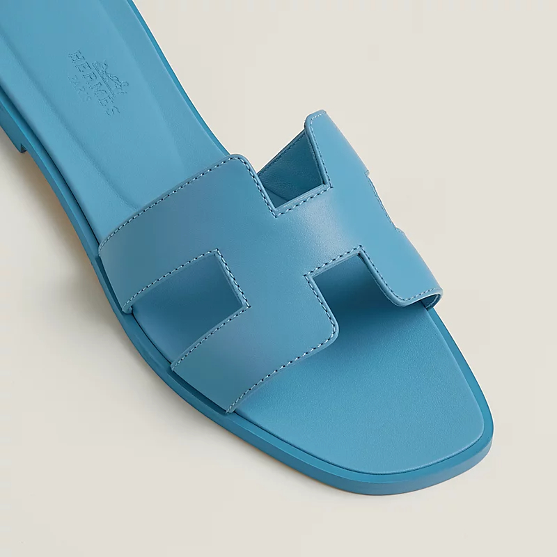 HERMES Oran Blue Slippers - 图片 4
