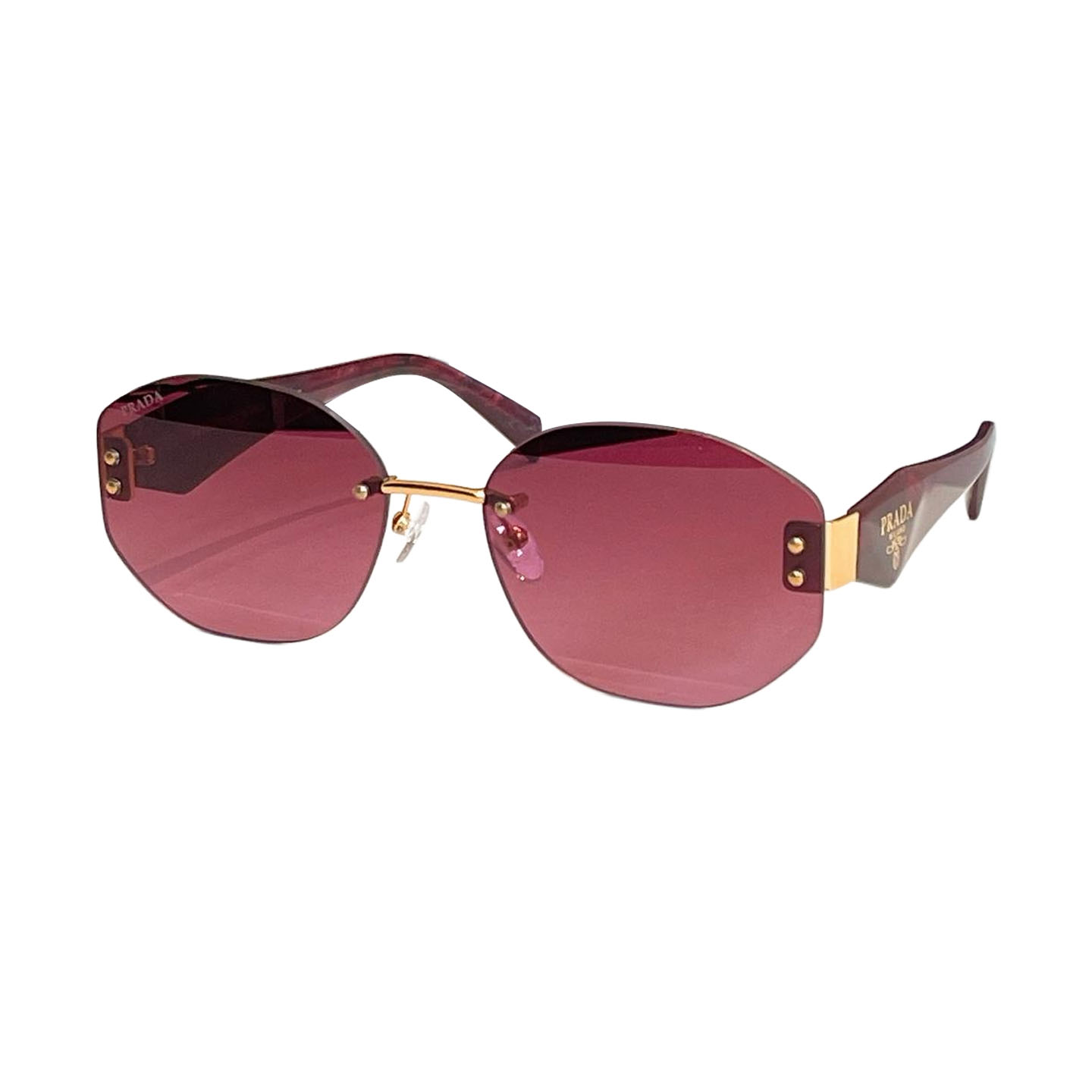 Prada round frame glasses purple/pink/brown/red/blue/black color Size 62口18-145 - 图片 5