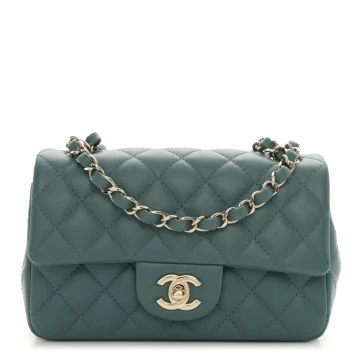 Designer Handbags | Green Quilted Mini Flap