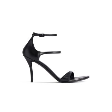 BALENCIAGA HONEY Black pointy 90mm sandals with thin heels