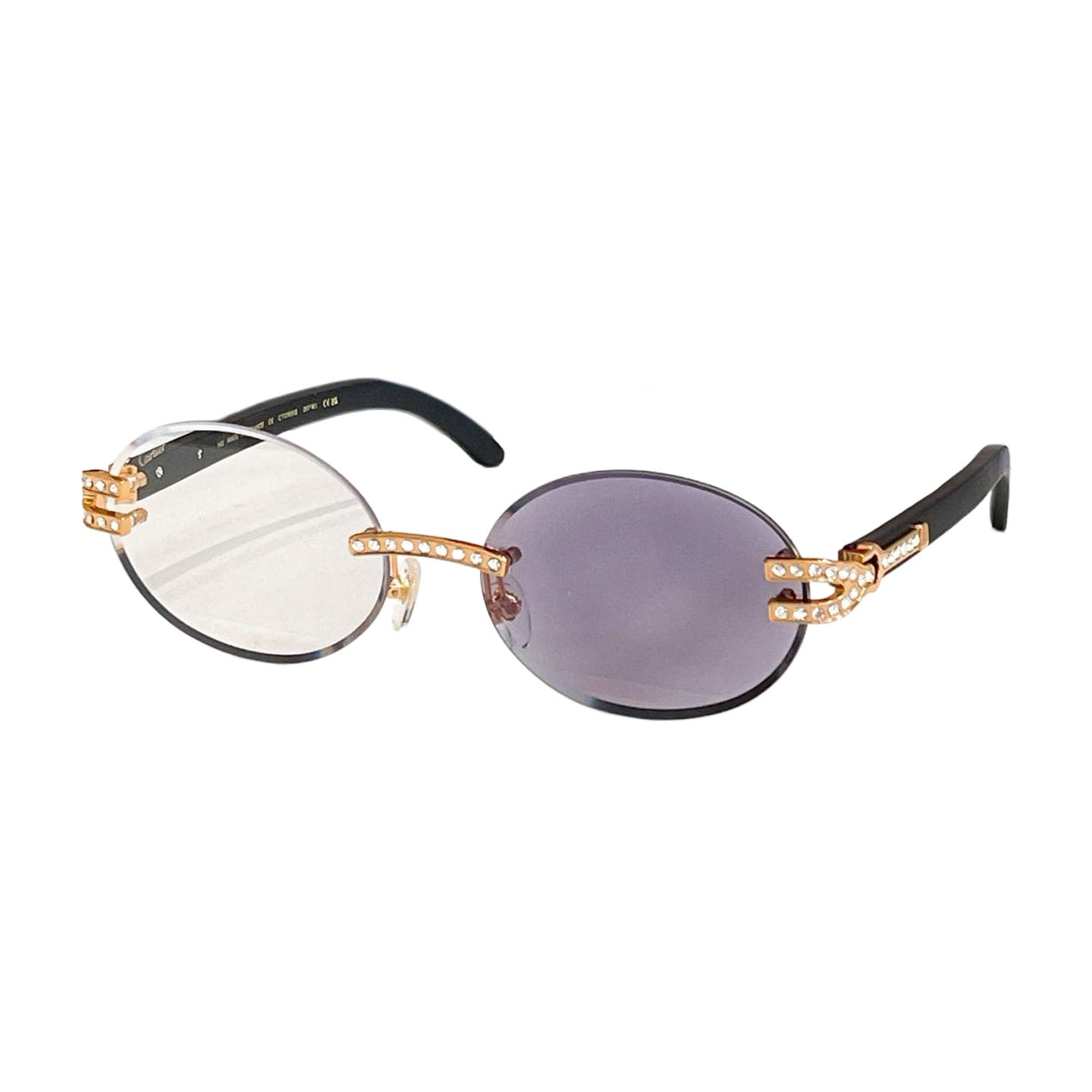 Cartier square frame glasses blue/black gold/purple gold/brown/red/purple silver/transparent purple/transparent brown color Size 58口15-135 - 图片 7