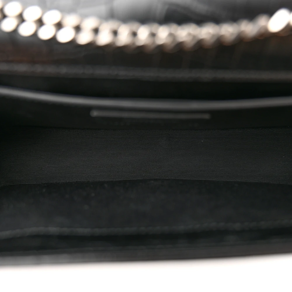 Saint Laurent Medium Kate Tassel Satchel Black Embossed Classic Monogram Calfskin & Crocodile Leather Silver Hardware - 图片 7