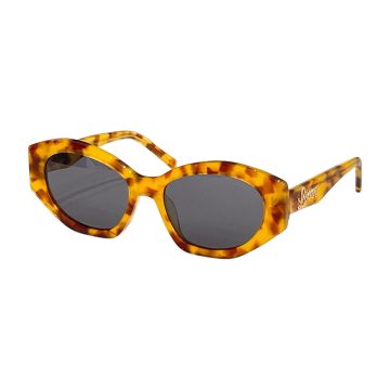 Loewe Oval glasses yellow leopard/leopard brown/black/ivory/tawny/mint color Size 55口19-145