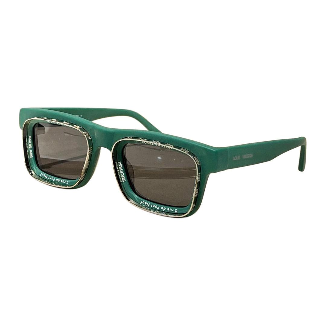 Louis Vuitton square frame glasses yellow/red/blue/green/jasmine/chamoisee/black/camouflage/leopard color Size 50-24 145 - 图片 4