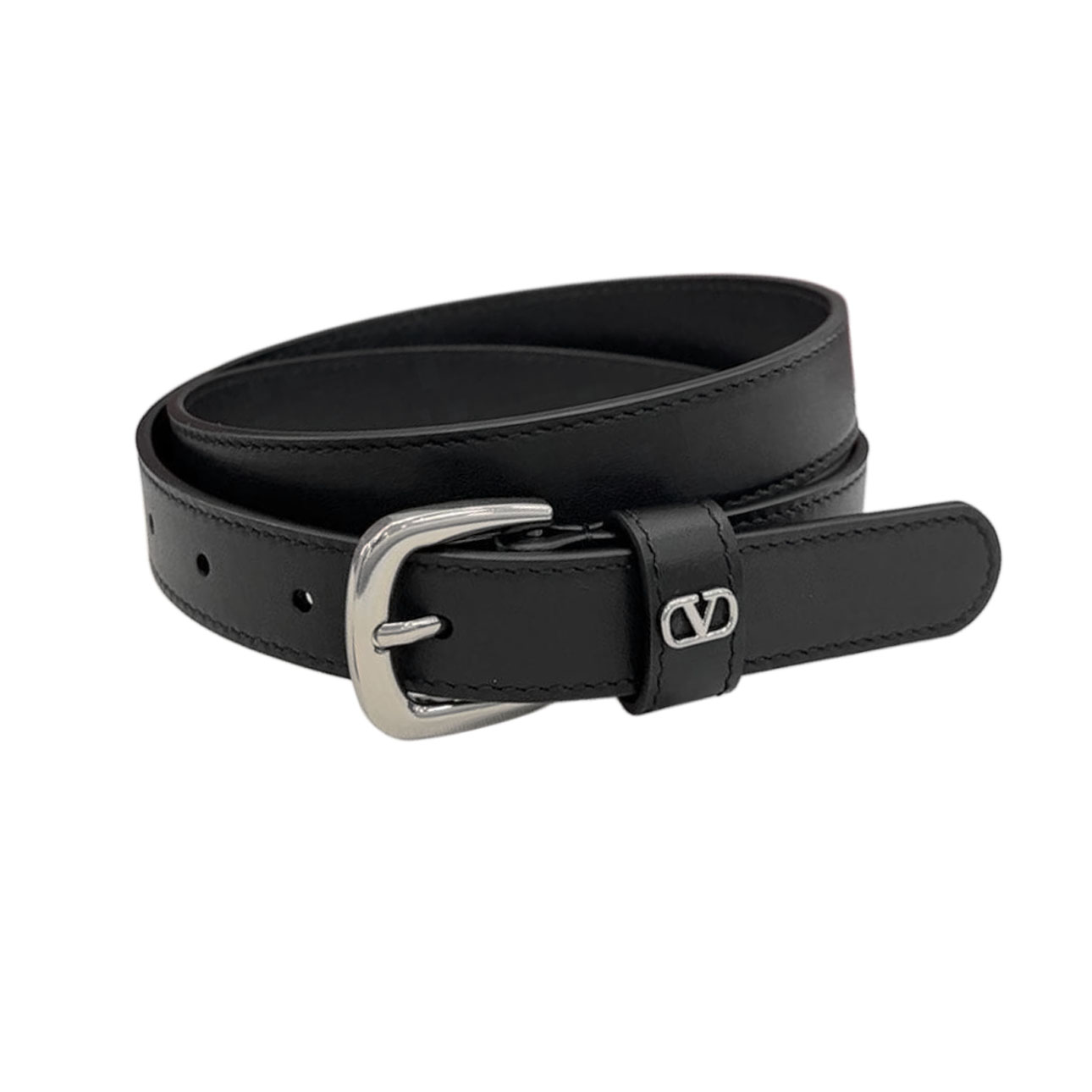 Valentino Square Buckle Belt In Brown/Black/Red/White Calfskin With Gold/Silver Hardware 25mm - 图片 4