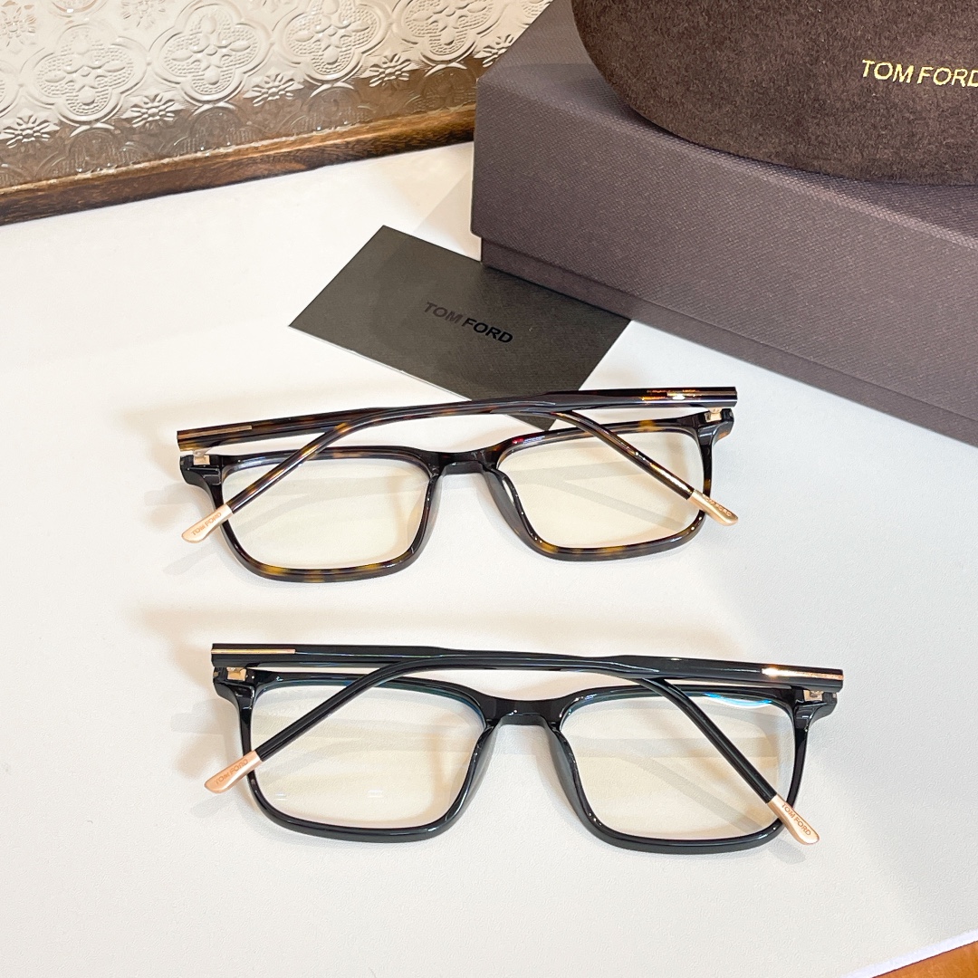 Tom Ford square frame glasses leopard/black transparent lens color Size 55口16-145 - 图片 5