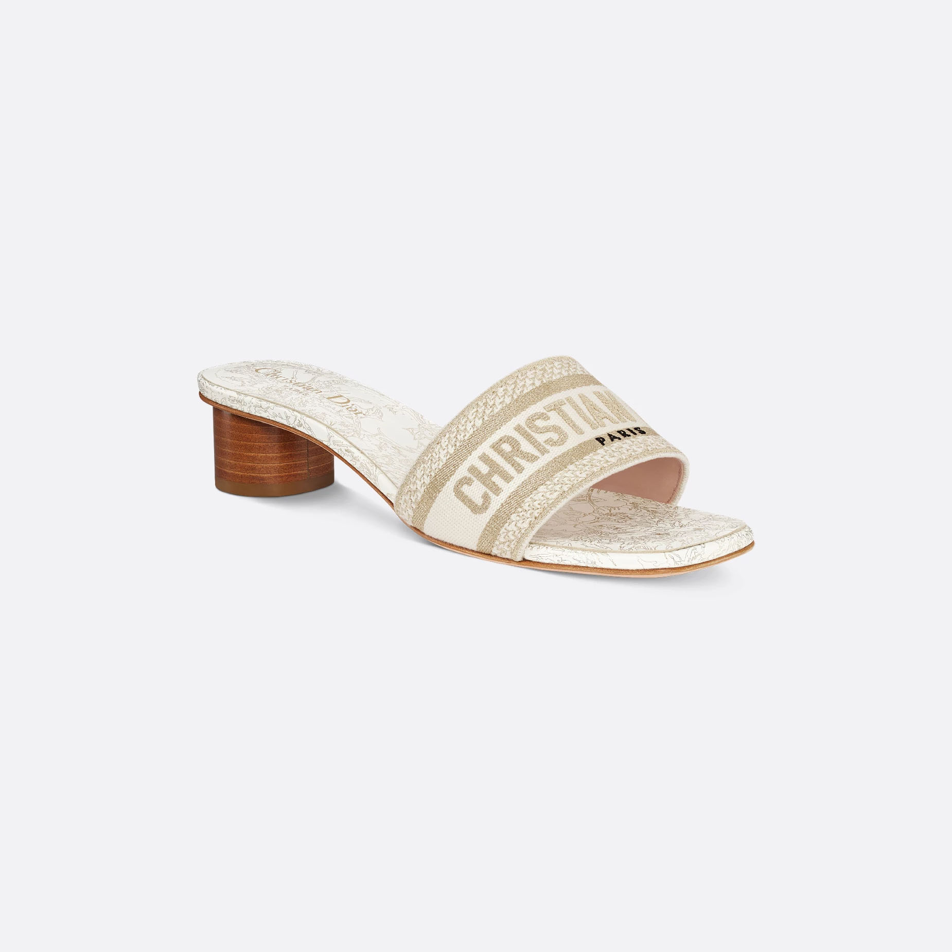 Dior square head and thick heel slippers - 图片 2