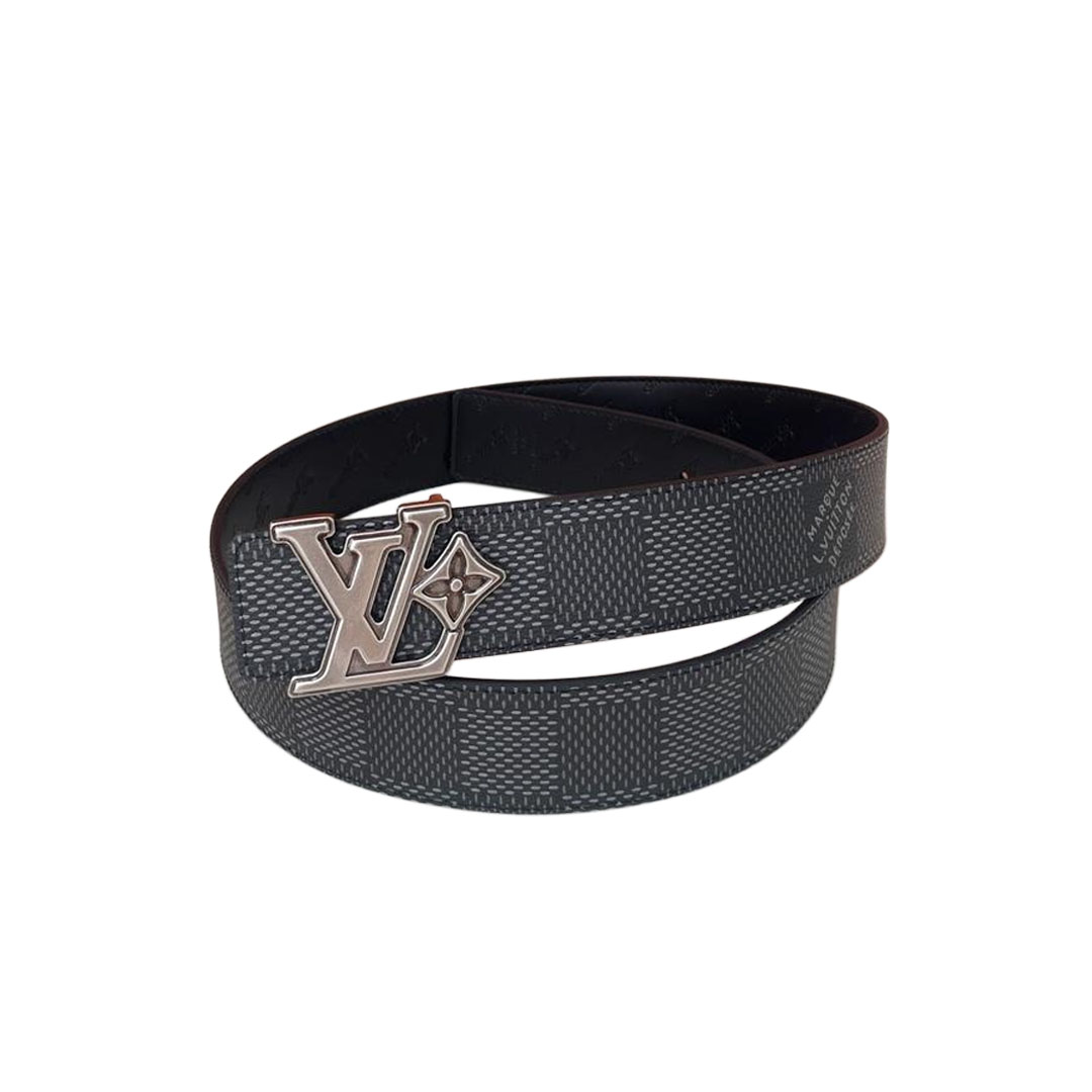 Louis Vuitton Men's Flower Buckle Reversible Belt In Black/Brown Calfskin And Damier Canvas With Gold/Silver Hardware 40mm - 图片 7