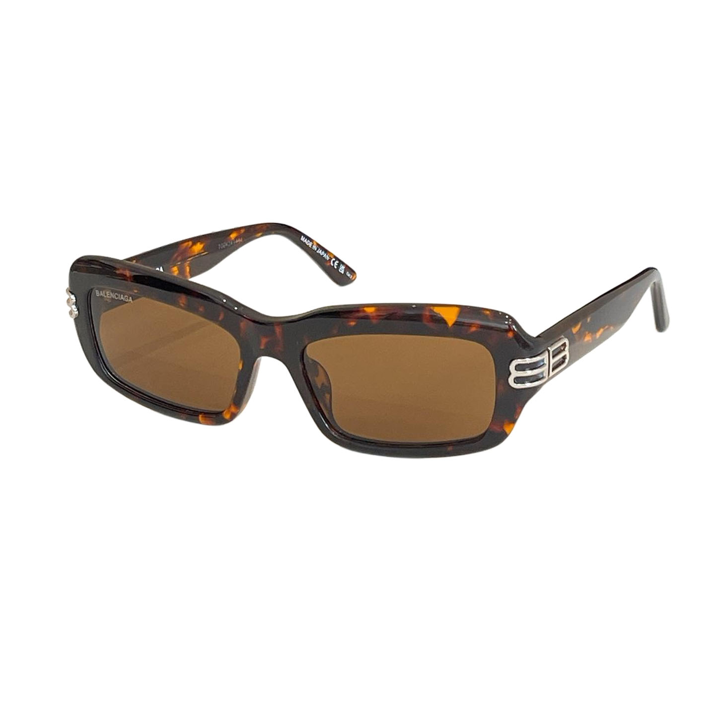 Balenciaga square frame glasses black gold/tawny/leopard/milky white/brown tawny/black/leopard brown/black white color Size 57口18-140 - 图片 7