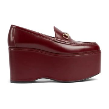 Gucci red thick bottom loafers