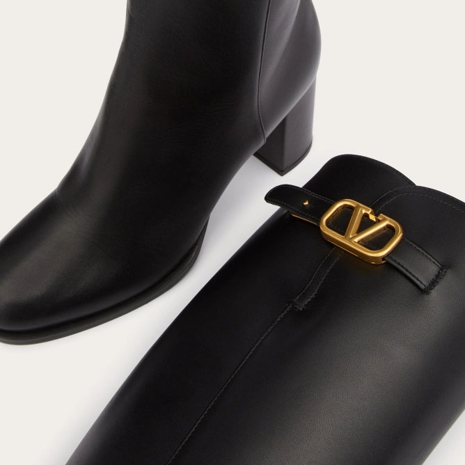 VALENTINO VLOGO SIGNATURE Calf leather high boots (heel 7cm high) - 图片 5
