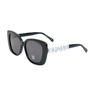 CHANEL glasses black white color size 53口17-145