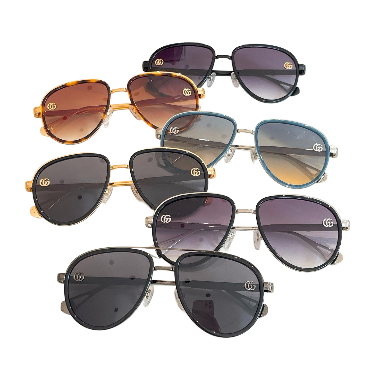 Gucci Aviator glasses eggplant silver/leopard/teal/black silver/black gold/eggplant black color Size 52口18-145 - 图片 8