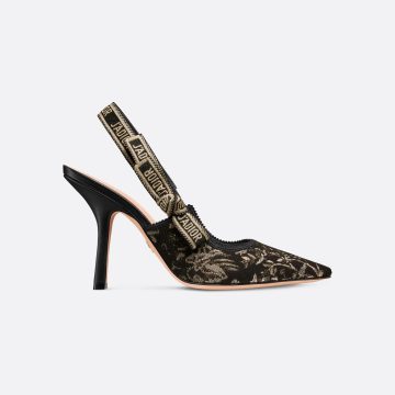 Dior embroidered black high heels