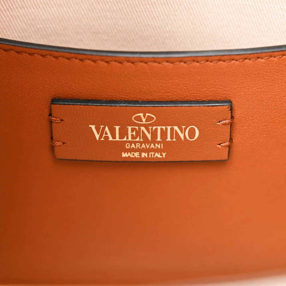 Valentino Garavani Small VLogo Signature Tote Natural/Saddle Brown Raffia & Calfskin Leather Gold Hardware - 图片 2