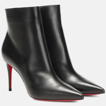 Christian Louboutin black small pointy heels boots