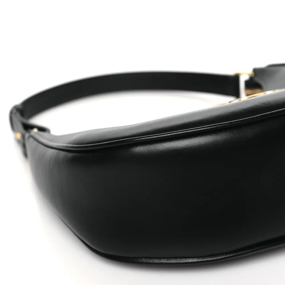 Celine Medium Strap Ava Triomphe Shoulder Bag Black Smooth Calfskin Leather Gold Hardware - 图片 3