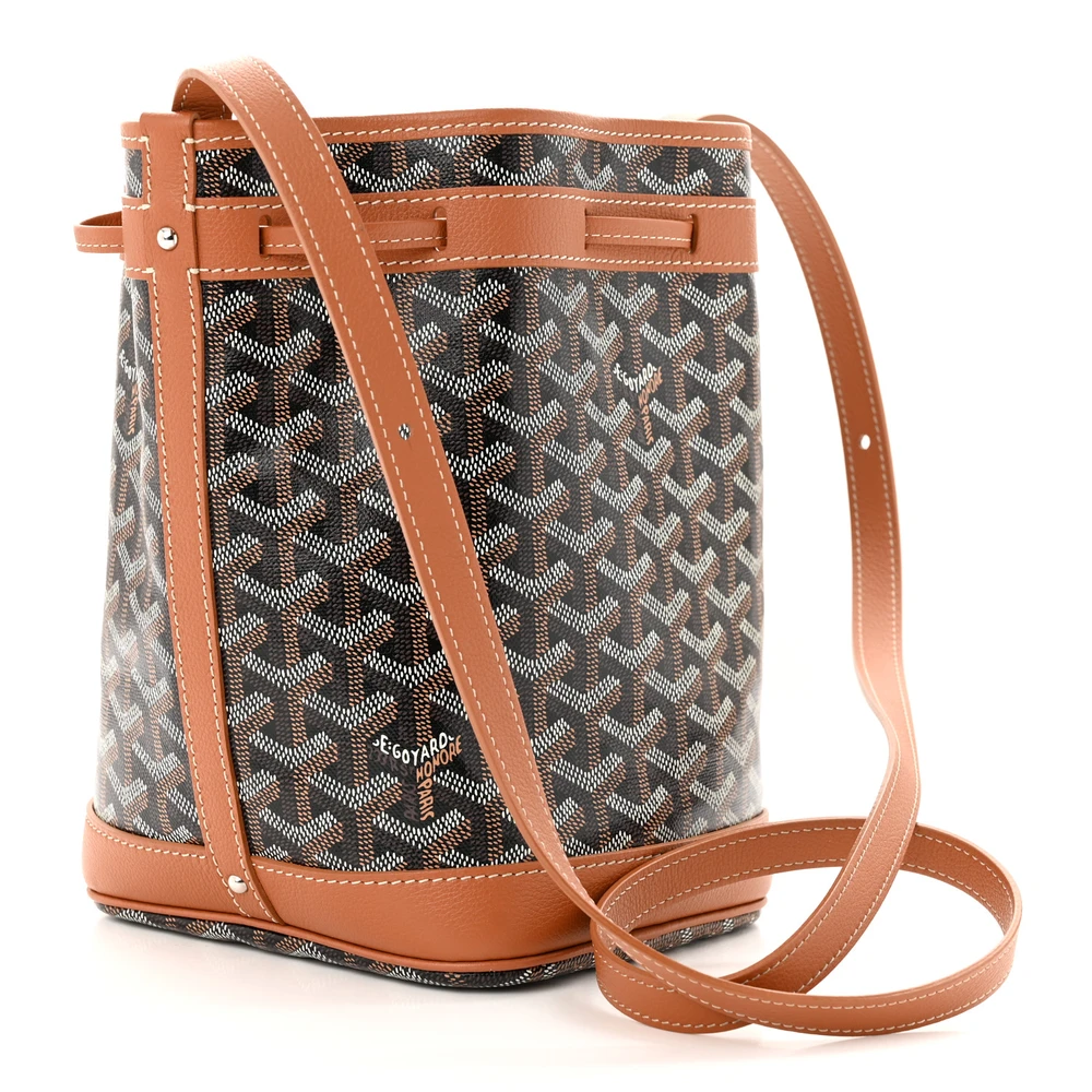 Goyard Petit Flot Bucket Bag PM Black/Gold Goyardine Canvas - 图片 3