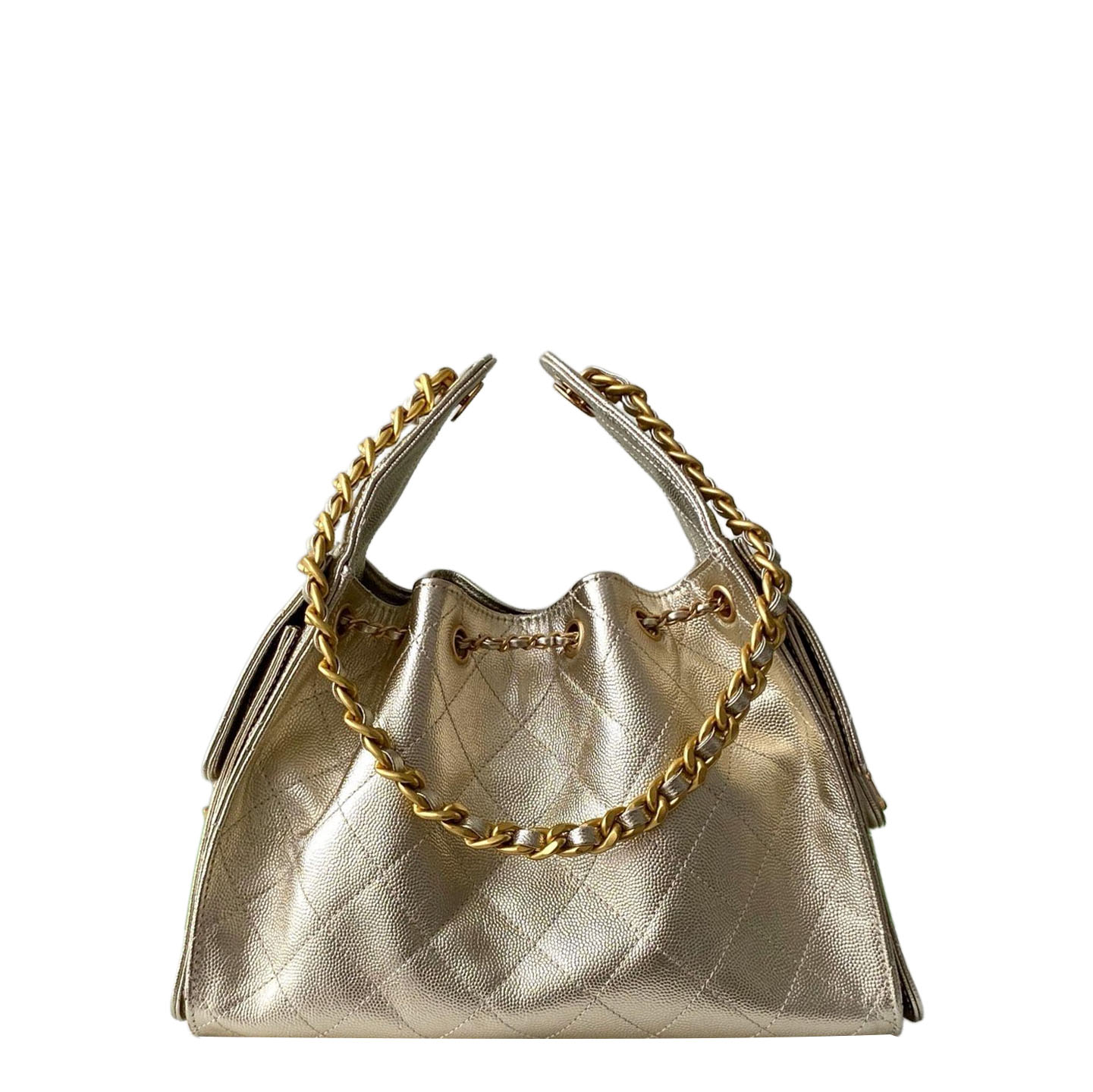 Chanel Gold Quilted Grained Leather Shoulder Bags - 图片 2
