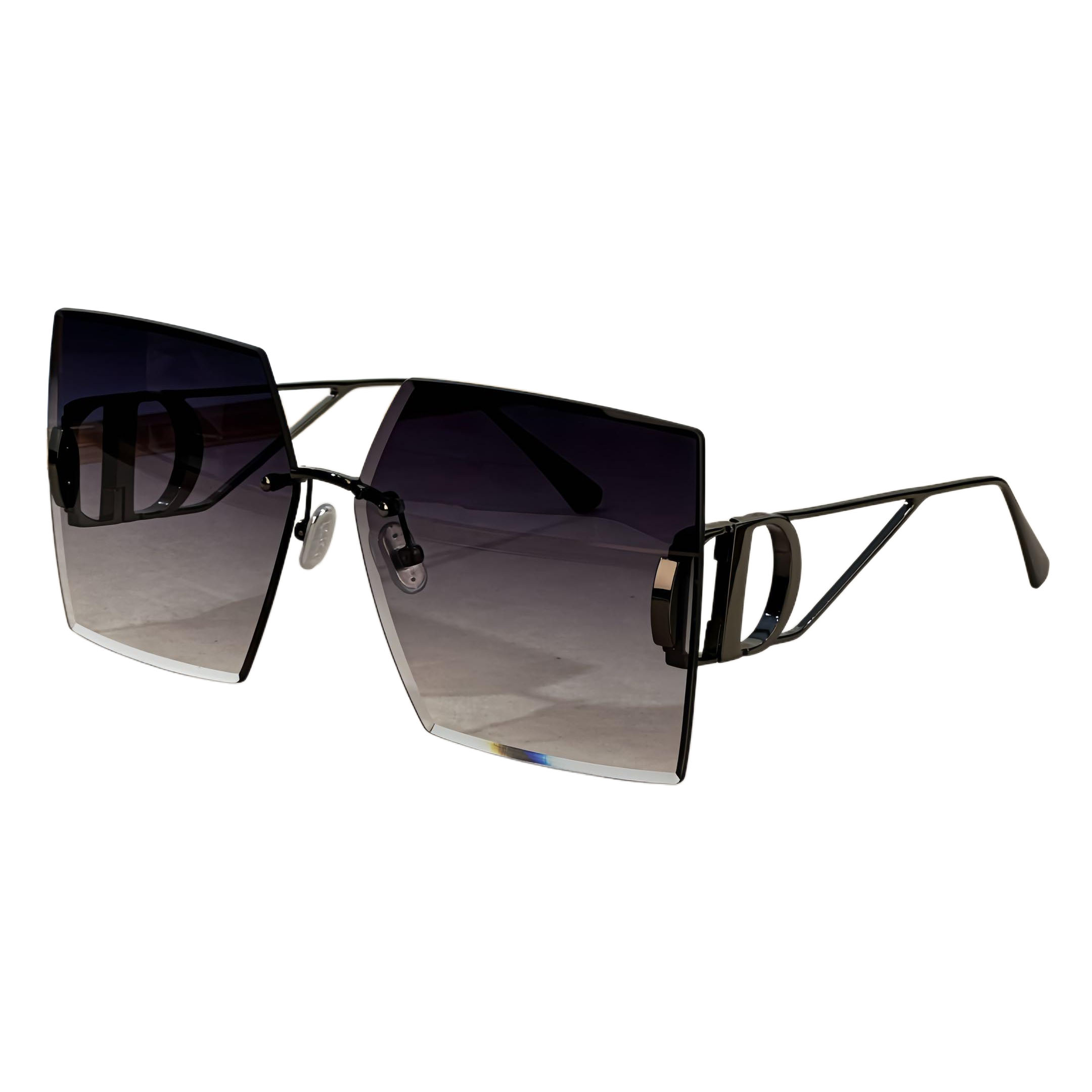 DIOR 30 MONTAIGNE square frame glasses gradient color of purple to gold/gold/grey/black gold/blue color Size 64口14-135 - 图片 8