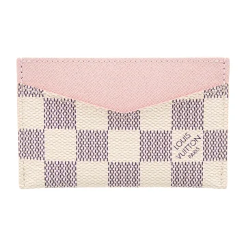 Louis Vuitton Small Card Holder Neutrals Damier Azur Pattern Canvas