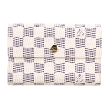 Louis Vuitton Medium Alexandra Wallet Damier Azur Pattern Coated Canvas Brass Hardware