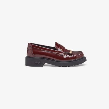 FENDI Brown leather loafers
