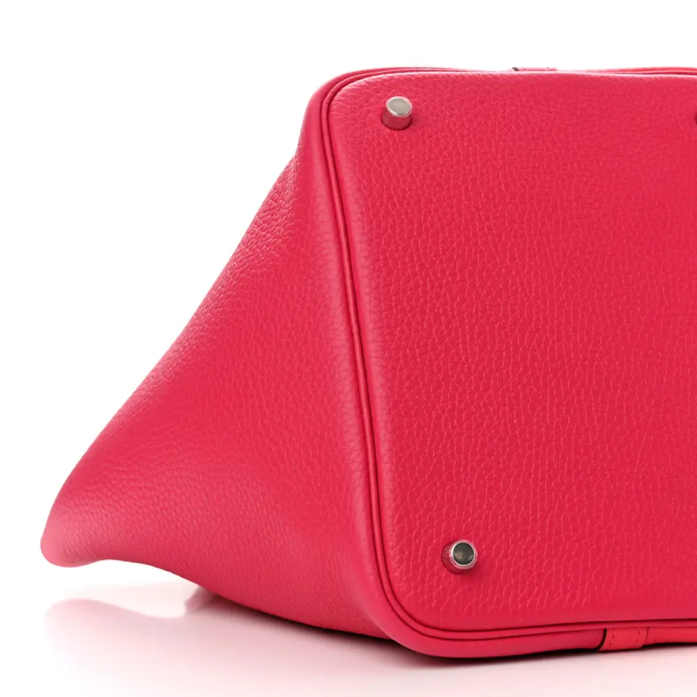 Hermès Casaque Picotin Lock 22 MM Rose Extrême / Rose Mexico / Rouge de Coeur Taurillon Clemence Leather Palladium Silver Hardware - 图片 4