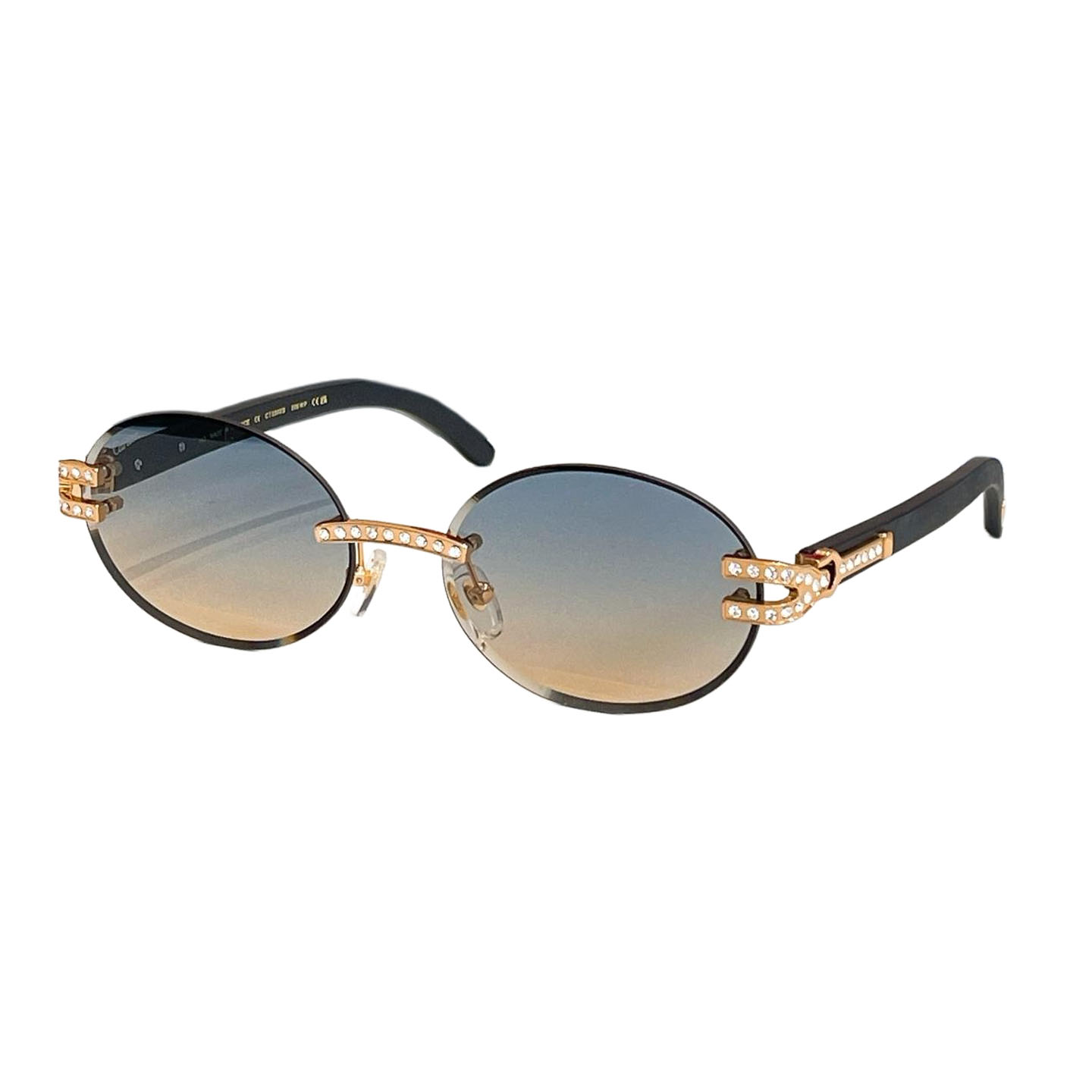 Cartier square frame glasses blue/black gold/purple gold/brown/red/purple silver/transparent purple/transparent brown color Size 58口15-135 - 图片 2
