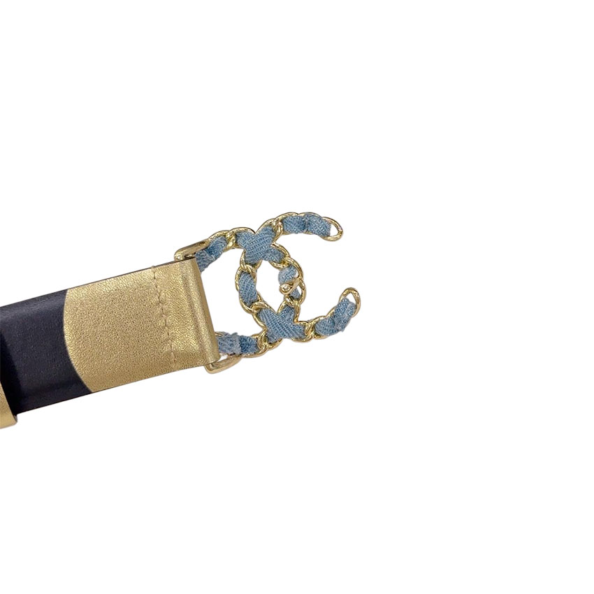 Chanel Women's CC Belt In Black/Gold Calfskin With Gold/Silver Hardware 30mm - 图片 4