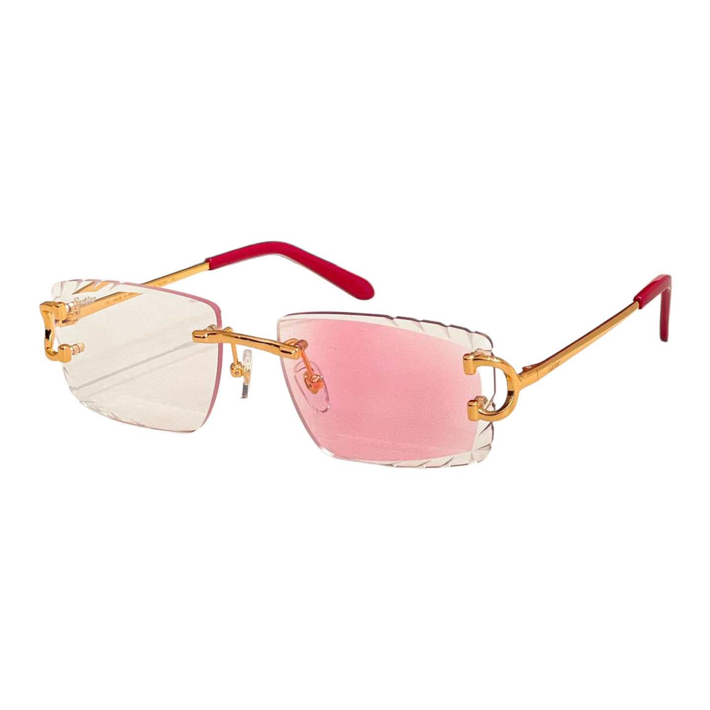 Cartier square frame glasses lavender/pink/blue silver/purple/blue gold/brown/green color Size 56口17-140 - 图片 2