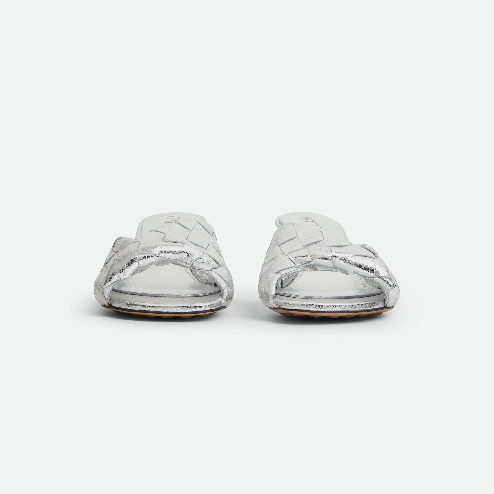 Bottega Veneta Blink Mule In Silver Intrecciato Leather Kitten Heel Mule (Heel Height 4.5cm) - 图片 2