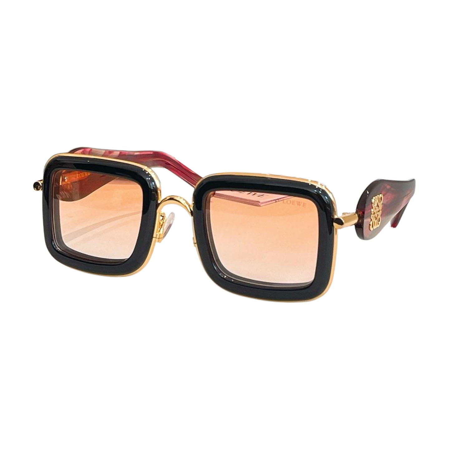 Loewe square frame glasses black white/white/black orange/black red/black/purple silver/purple gold/leopard color Size 49口27-140 - 图片 4