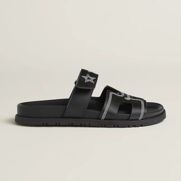 HERMES Chypre Black Slippers